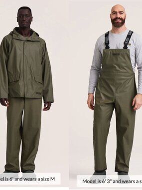 DAKOTA WorkPro Series Men's Stretch Bib Rain Pant AND Hooded Rain Jacket Size L